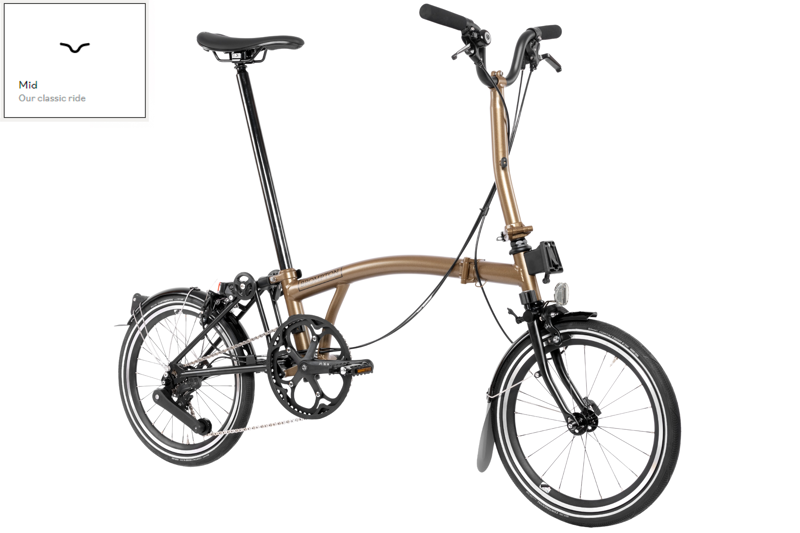 Brompton P Line Urban Folding Bike 2024 in Bronze Sky-8